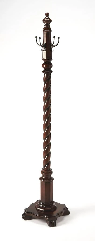 商品Homezia|69" Brown Cherry Free Standing Four Hook Coat Rack,价格¥5145,第4张图片详细描述