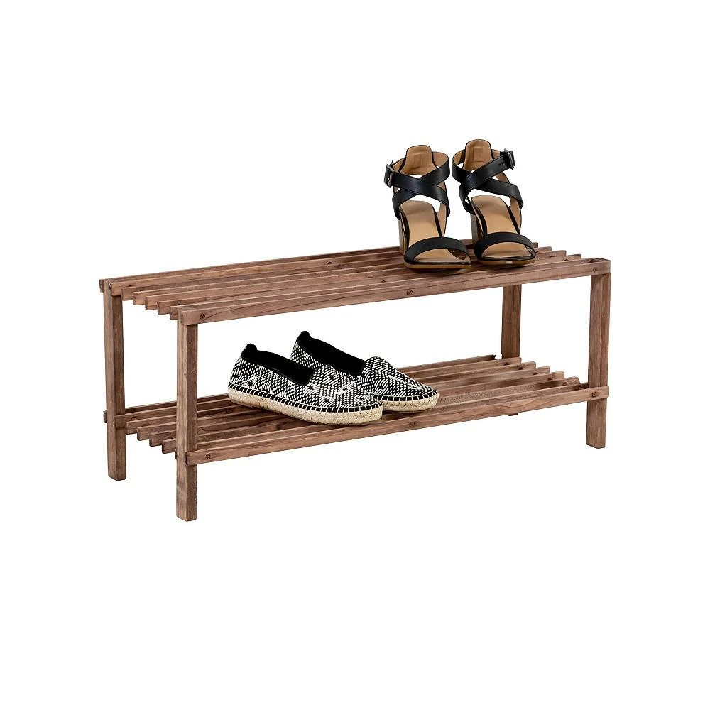 商品Honey Can Do|2-Shelf Shoe Rack, Espresso,价格¥223,第1张图片