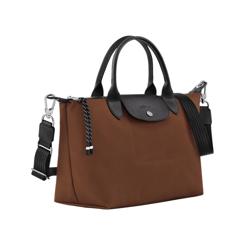 Longchamp/珑骧 Le Pliage Energy系列女士巧克力棕再生帆布拉链按扣开合小号手提包 商品