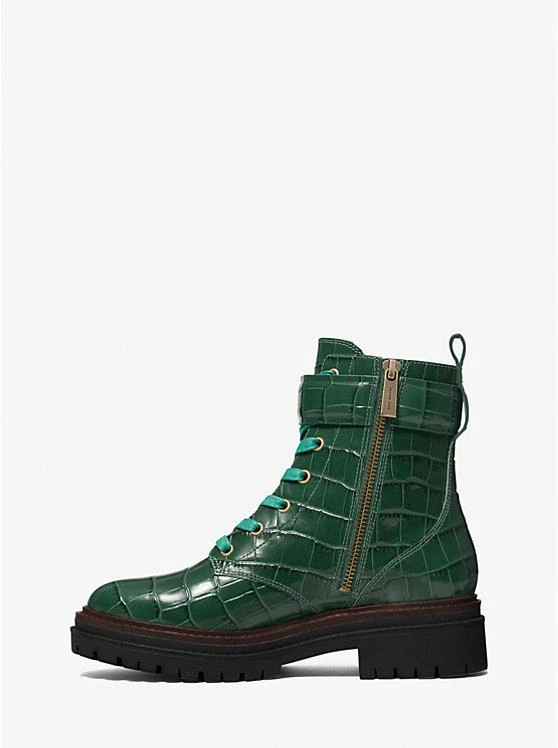 商品Michael Kors|Stark Crocodile Embossed Leather Combat Boot,价格¥1026,第3张图片详细描述