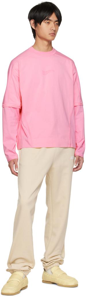 Pink Le Papier 'Le T-Shirt Crema' Long Sleeve T-Shirt商品第4张图片规格展示