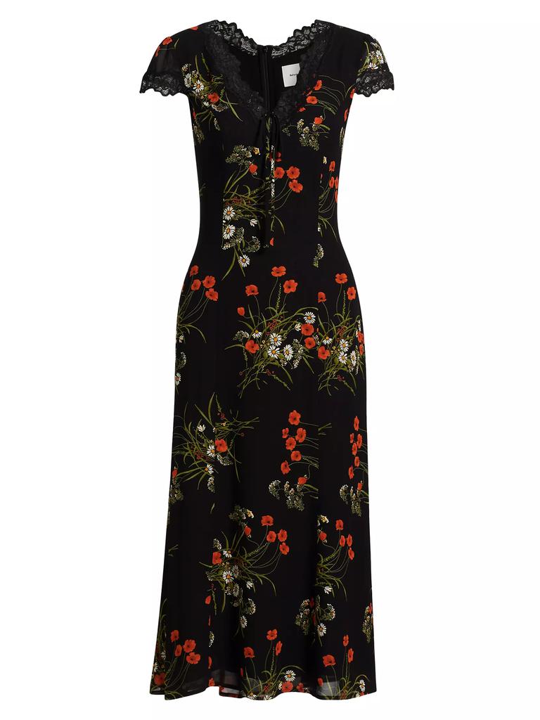 tiffie floral print midi dress reformation Reformation Tiffie Floral Print Midi Dress In Basilica - 55% Off