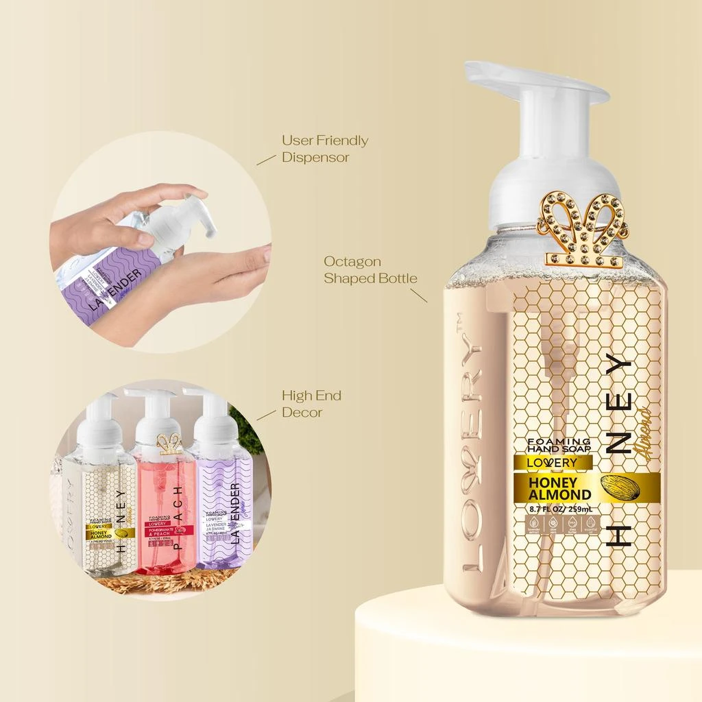 商品Lovery|Foaming Hand Soap - Pack of 3 with Free Swarovski Bracelet,价格¥192,第2张图片详细描述