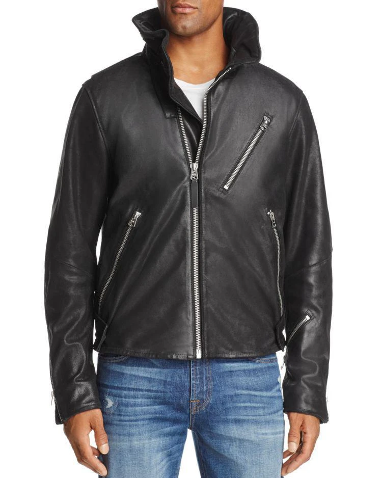 商品G-Star|Empral 3D Leather Biker Jacket,价格¥4219,第1张图片