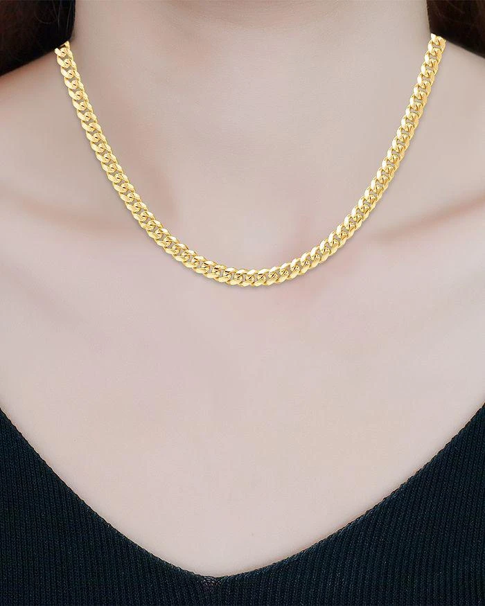 商品AQUA|Cuban Curb Link Collar Necklace in 18K Gold Plated Sterling Silver, 16"-18" - Exclusive,价格¥900,第2张图片详细描述
