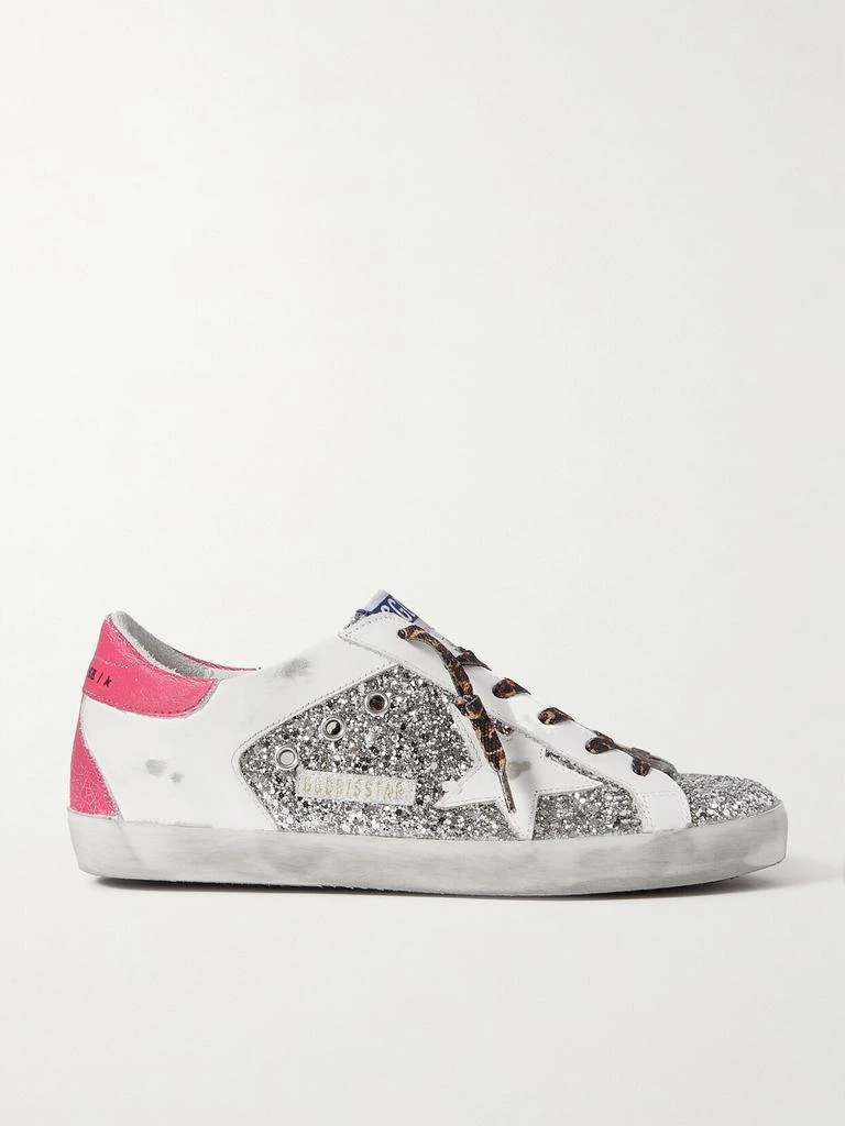 商品Golden Goose|Superstar 仿旧亮片金葱皮革运动鞋  - IT35,价格¥4400,第1张图片