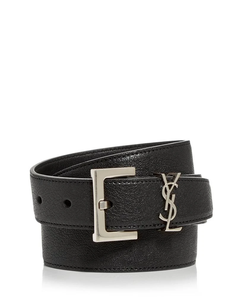 商品Yves Saint Laurent|Men's Milo Logo Buckle Leather Belt,价格¥3895,第1张图片详细描述