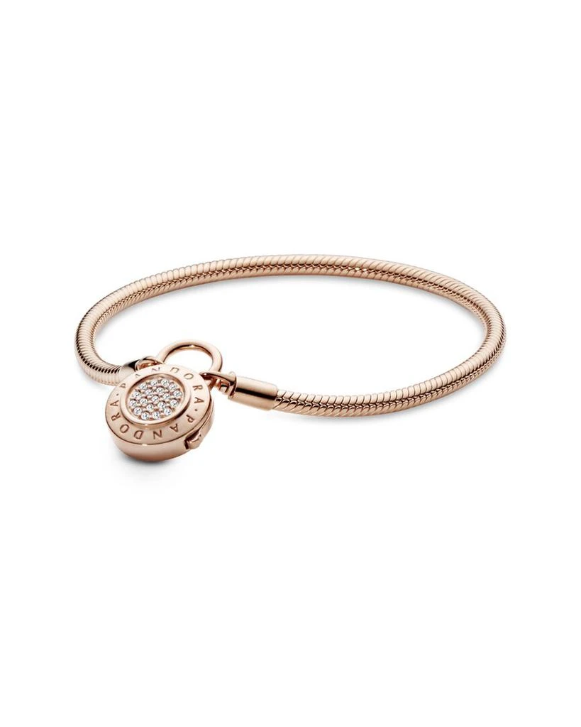 商品PANDORA|Pandora 14K Plated CZ Signature Padlock Bracelet,价格¥957,第1张图片