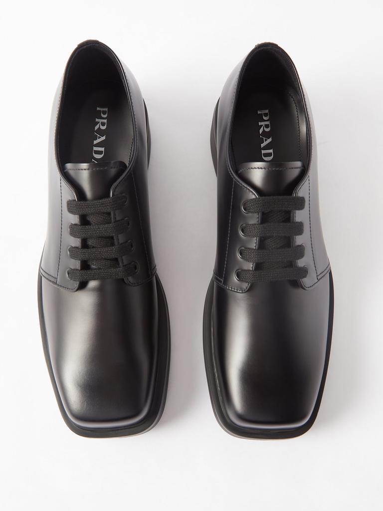 商品Prada|Square-toe leather Derby shoes,价格¥6452,第5张图片详细描述