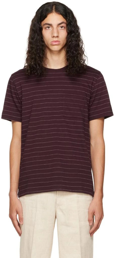 商品Vince|Burgundy Stripe T-Shirt,价格¥223,第1张图片