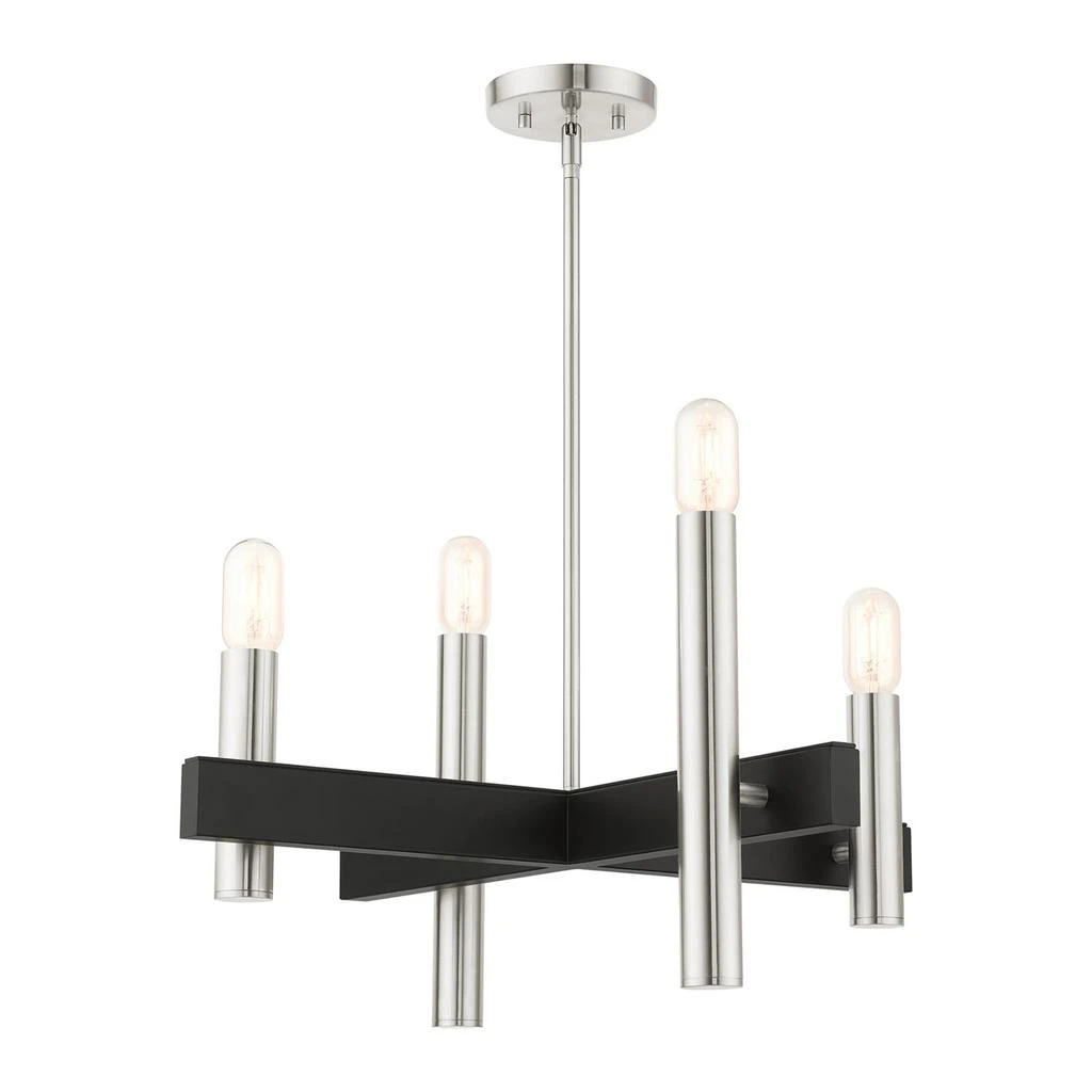 商品Livex Lighting|Four Light Brushed Nickel Chandelier,价格¥2561,第3张图片详细描述