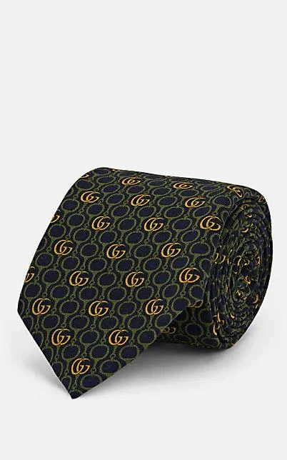 商品Gucci|Double G Horsebit Silk Necktie,价格¥1644,第1张图片