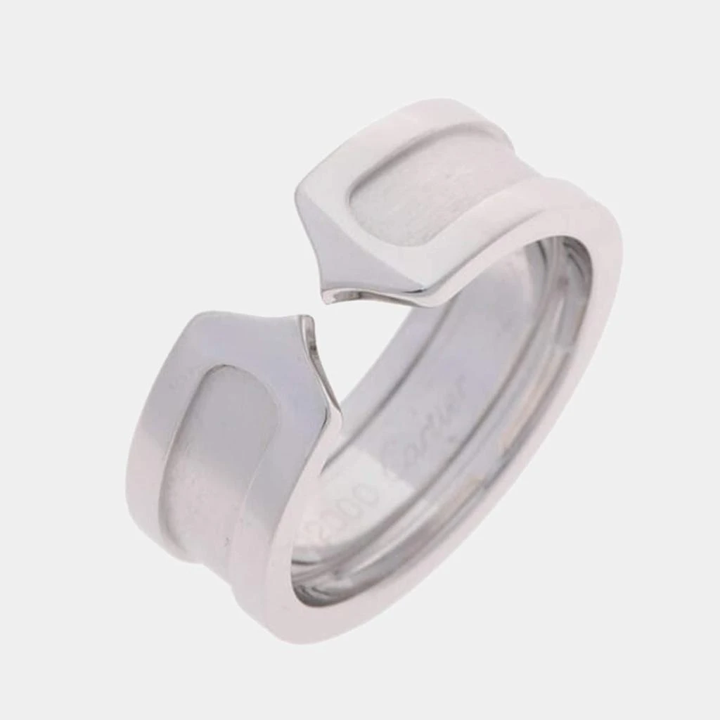商品[二手商品] Cartier|Cartier Vintage Double C 18K White Gold Ring EU 48,价格¥5226,第1张图片