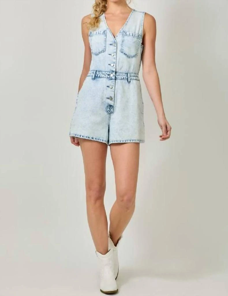 商品mystree|Mystree - Dawn Denim Romper,价格¥509,第5张图片详细描述