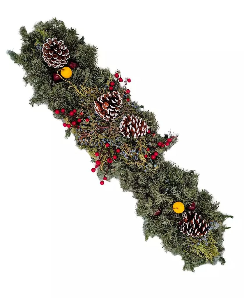 商品International Christmas Innovation|Fresh Noble Fir Berried Juniper Centerpiece with Faux Berries and Faux Apples,价格¥314,第1张图片