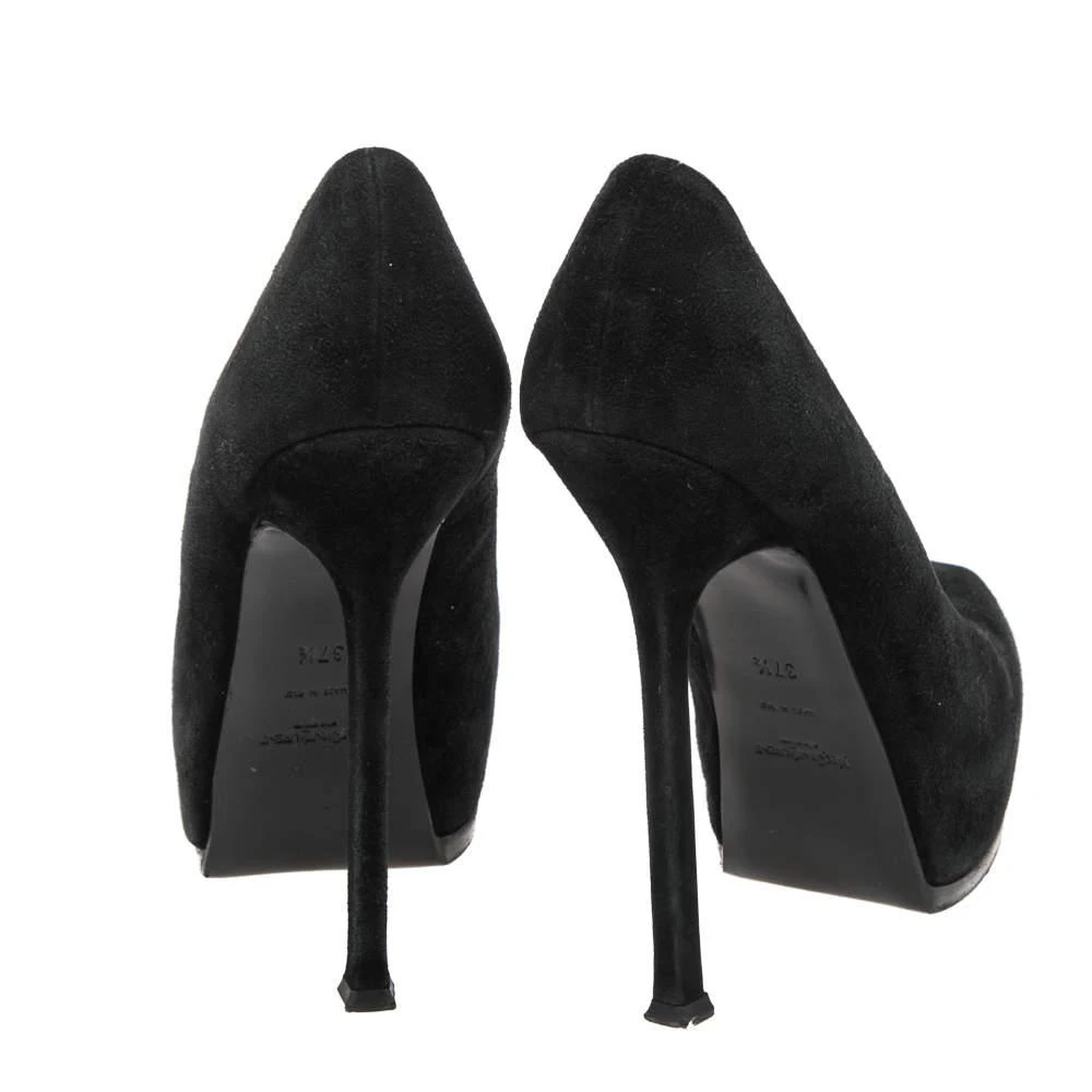 商品[二手商品] Yves Saint Laurent|Saint Laurent Paris Black Leather Tribtoo Platform Pumps Size 37.5,价格¥1079,第5张图片详细描述