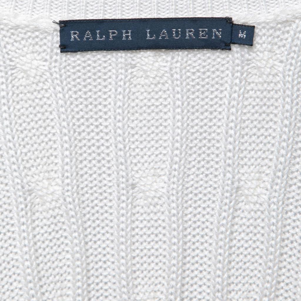 Ralph Lauren Off White Cable Knit Shawl Neck Cardigan M商品第4张图片规格展示