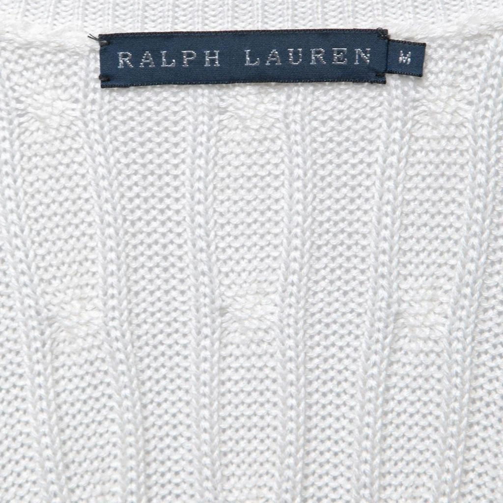 商品[二手商品] Ralph Lauren|Ralph Lauren Off White Cable Knit Shawl Neck Cardigan M,价格¥1243,第4张图片详细描述