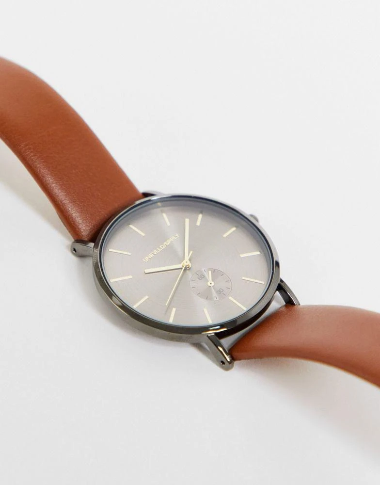 商品ASOS|ASOS DESIGN classic watch with brown face and tan strap,价格¥284,第3张图片详细描述