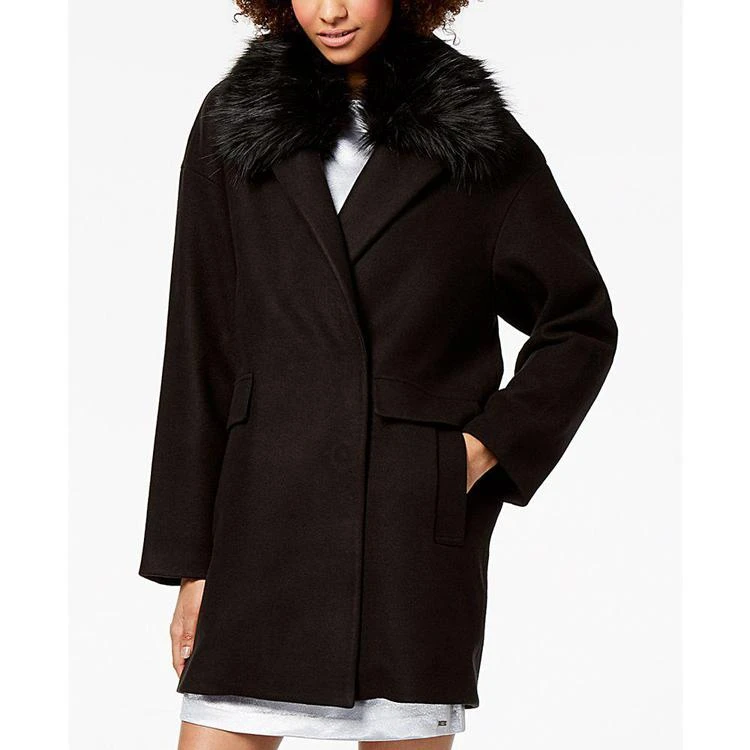 商品Armani Exchange|Faux-Fur-Collar Coat,价格¥561,第1张图片