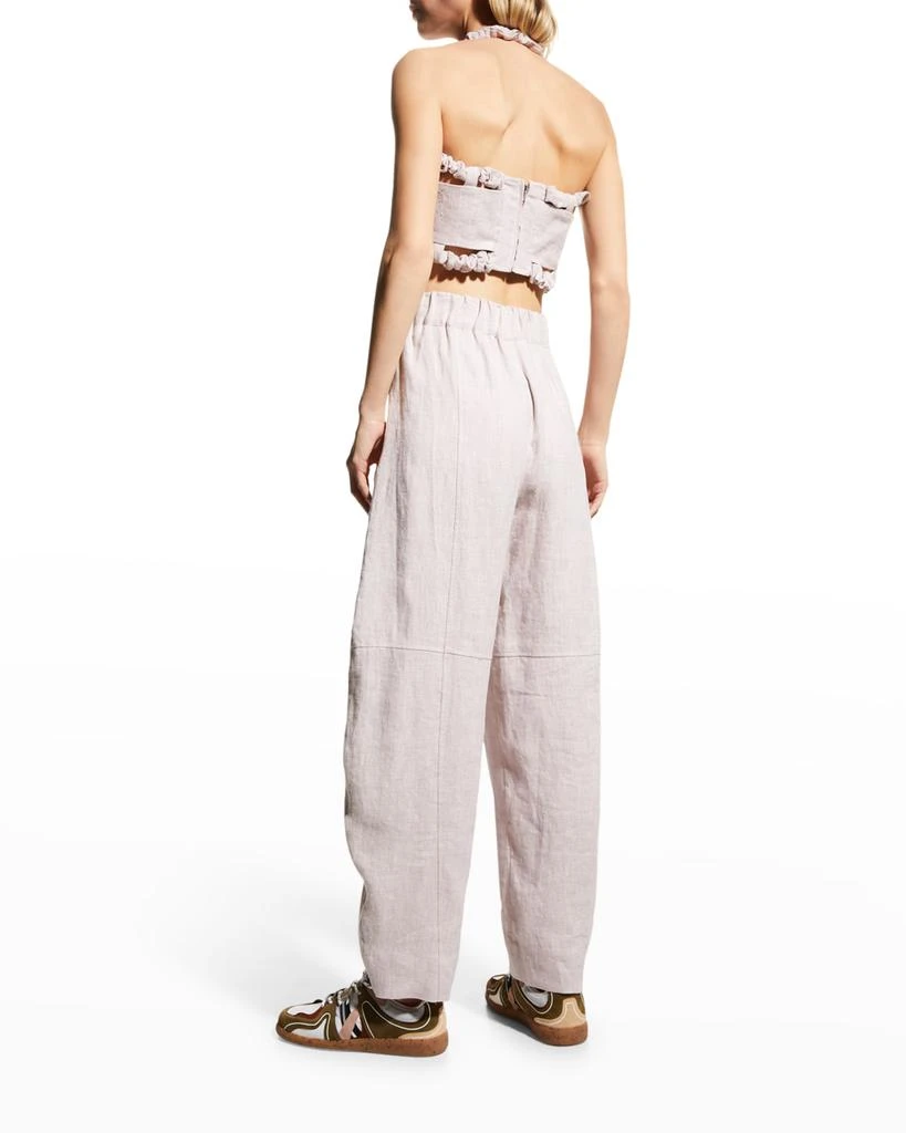 商品Ganni|Ruched Hemp Cropped Halter Top,价格¥355,第4张图片详细描述