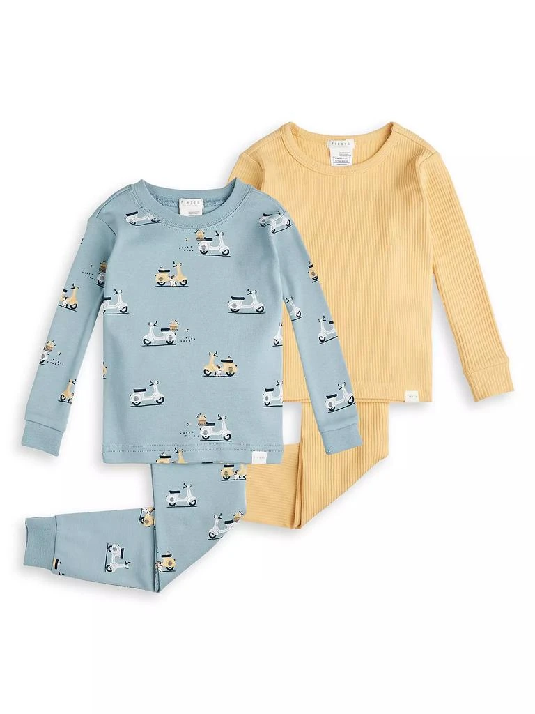 商品Petit Lem|Baby Boy's 4-Piece Vespa Print &amp; Ribbed Pajama Set,价格¥408,第1张图片