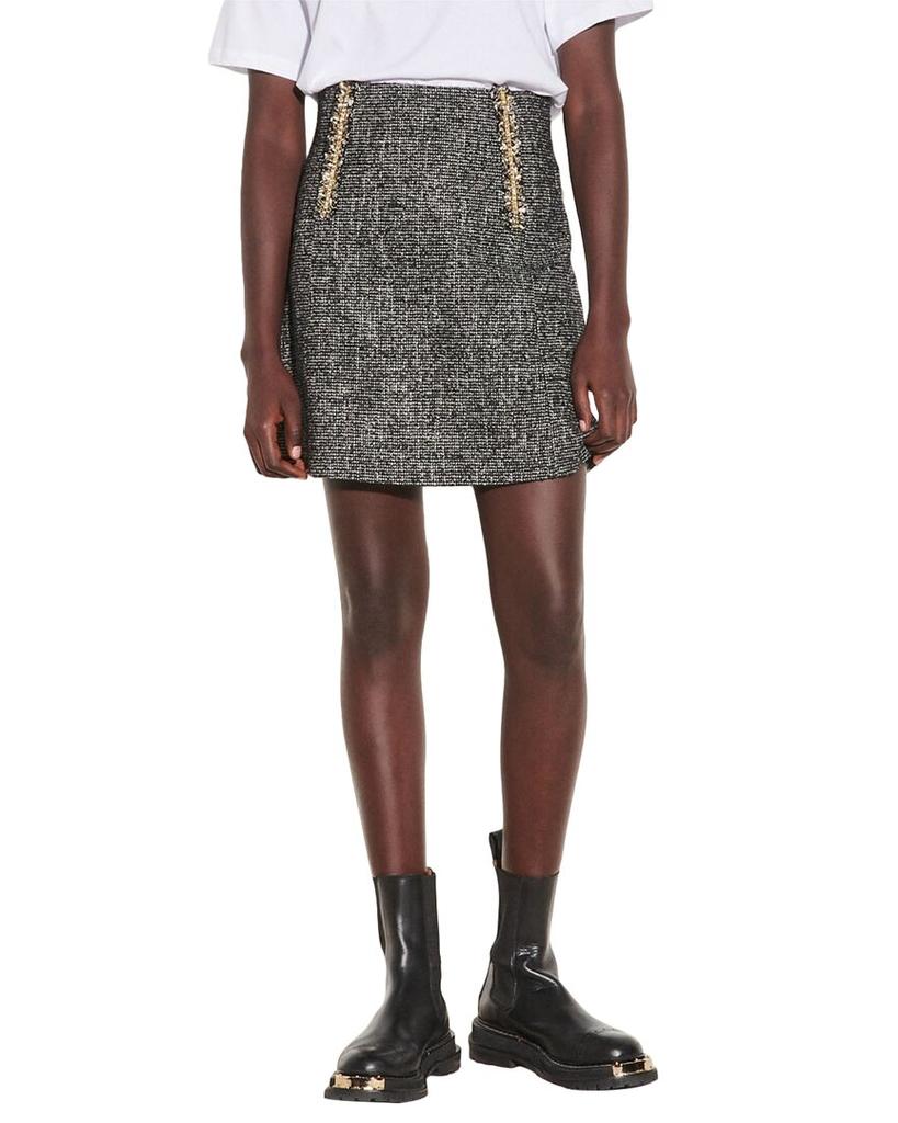 Sandro Wool-Blend Skirt商品第1张图片规格展示