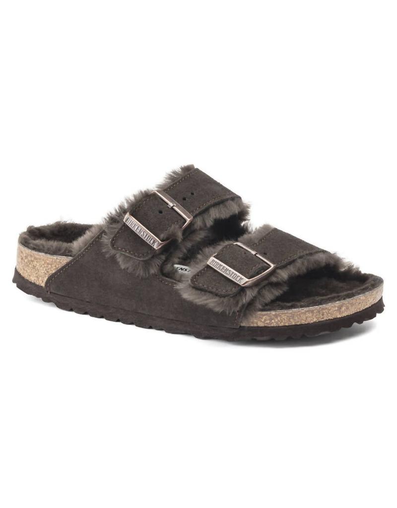 Unisex Arizona Shearling Sandals In Mocha image 2