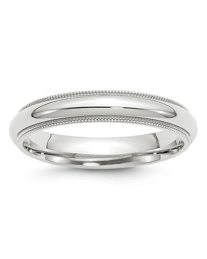 商品Bloomingdale's|Men's 4mm Milgrain Comfort Fit Band in 14K White Gold - Exclusive,价格¥2410,第1张图片
