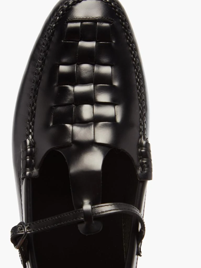 Maqueda woven-leather T-strap loafers 商品