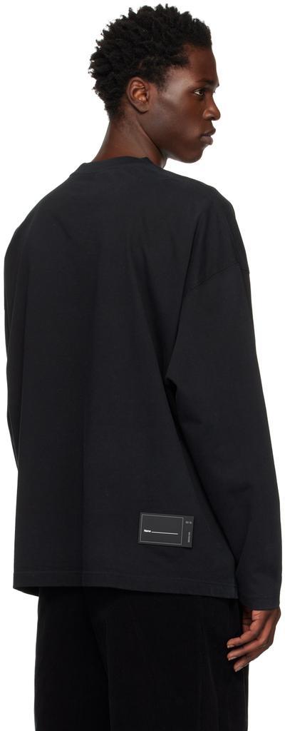 商品We11done|Black Embroidered Long Sleeve T-Shirt,价格¥1235,第5张图片详细描述