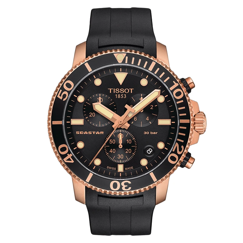 商品Tissot|预订款1-2周 TISSOT/天梭 海星潜水1000系列 男士黑色表盘石英机芯橡胶表带精钢表壳腕表,价格¥3883,第1张图片