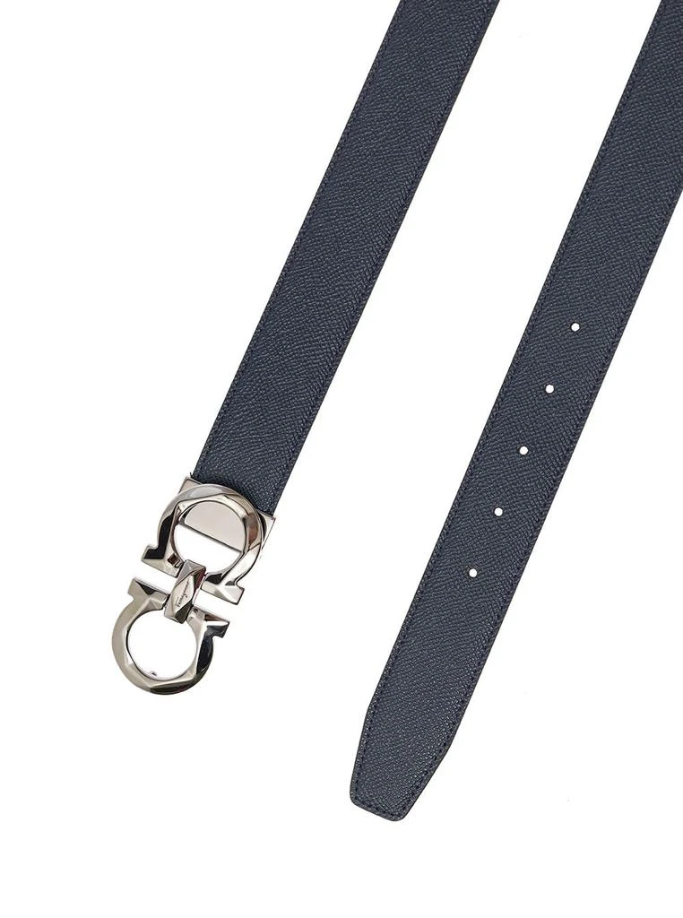 商品Salvatore Ferragamo|Salvatore Ferragamo Man 's Reversible Black and Blue Leather Belt with Logo Buckle,价格¥3118,第3张图片详细描述