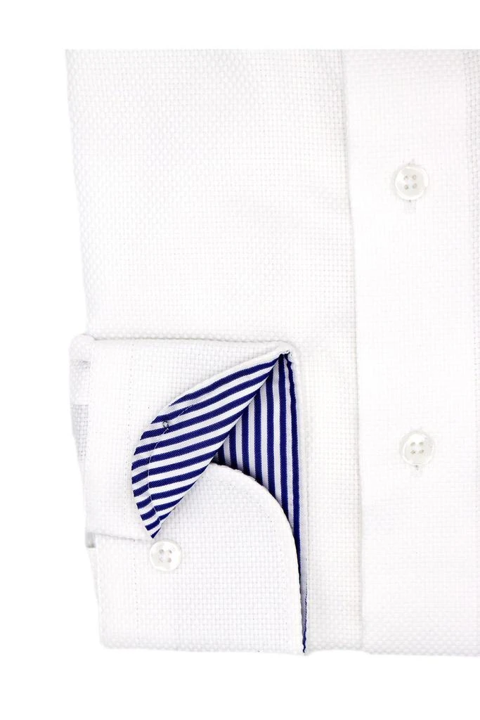 商品Lorenzo Uomo|Textured Solid Non-Iron Trim Fit Dress Shirt,价格¥378,第2张图片详细描述