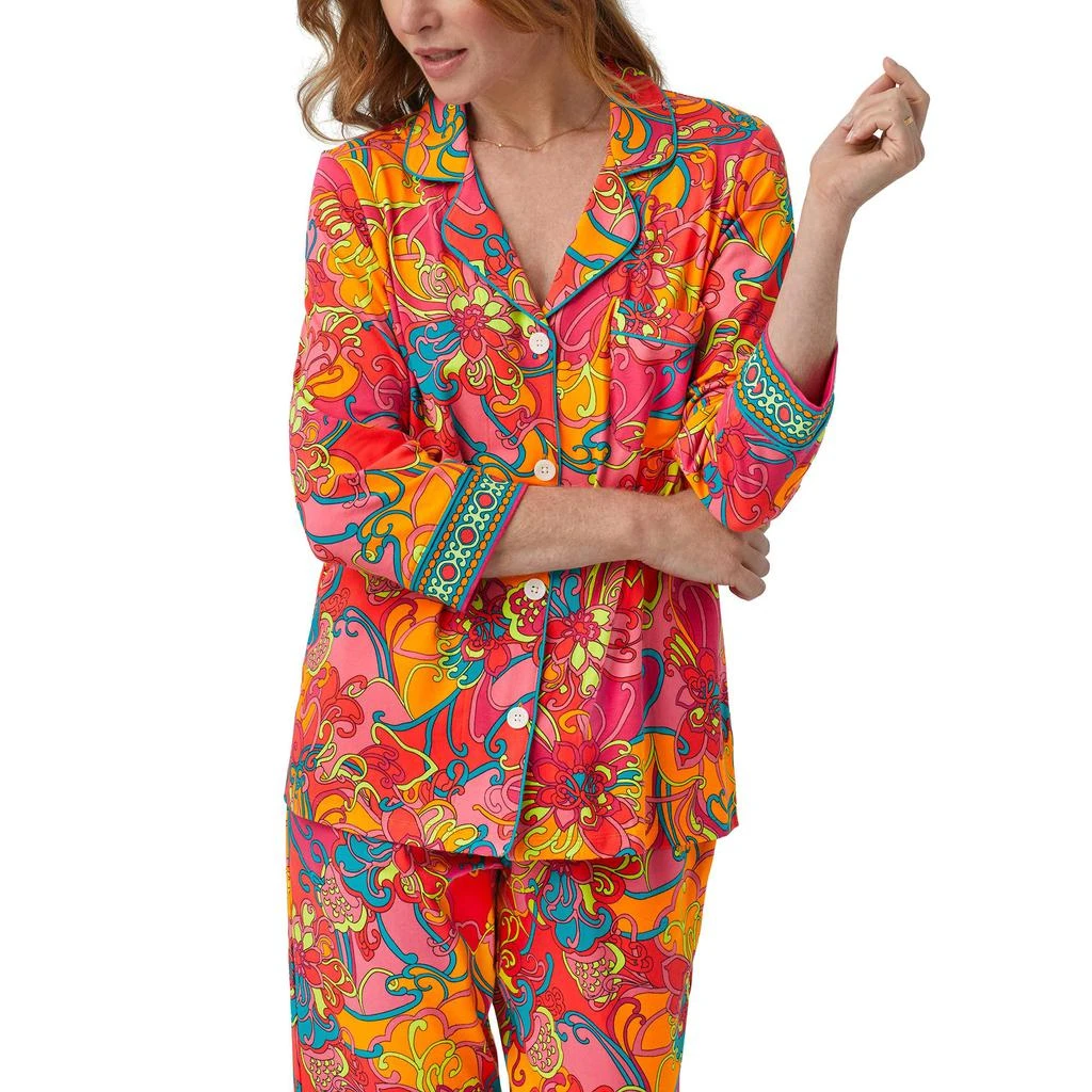 商品Bedhead PJs|Trina Turk X Bedhead 3/4 Sleeve Cropped PJ Set,价格¥866,第4张图片详细描述