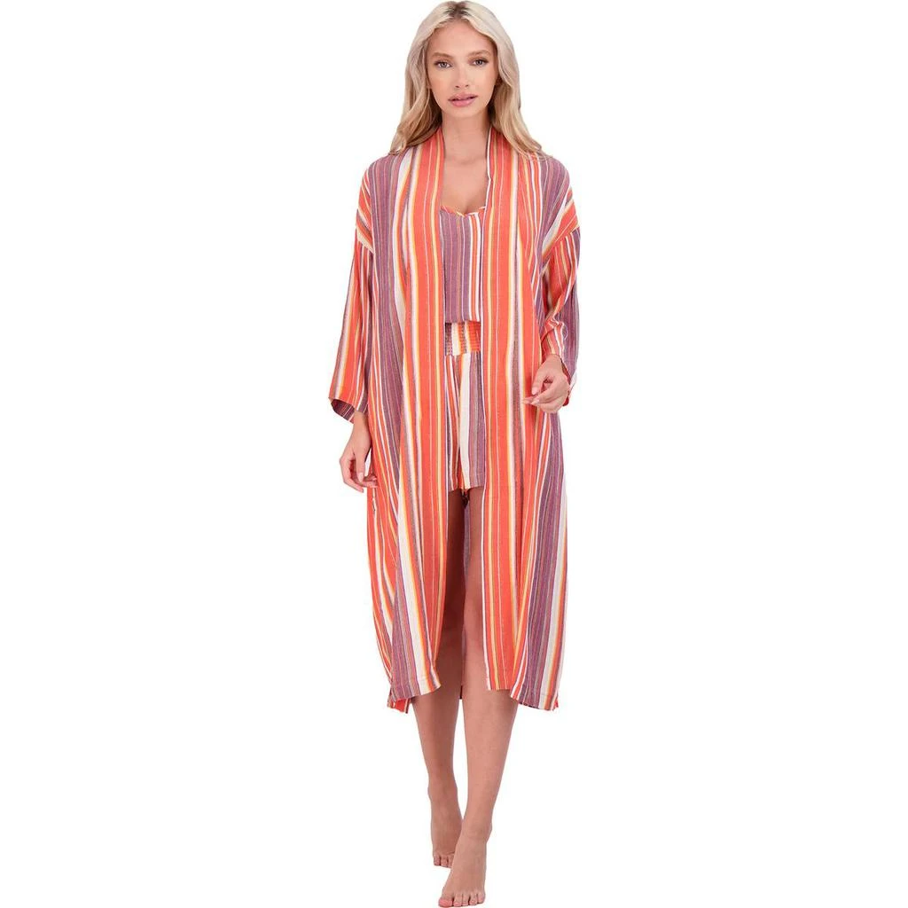 商品PJ Salvage|P.J. Salvage Metal Slow Jams Women's Striped Open Front Gauze Duster Cardigan,价格¥122,第1张图片