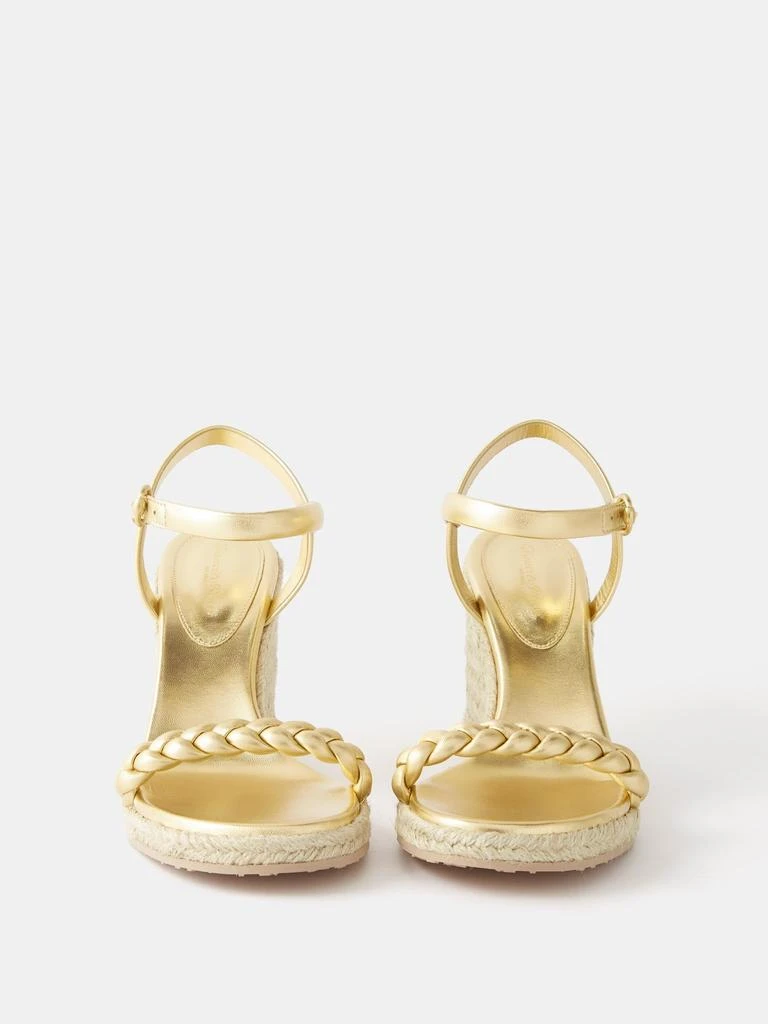 商品Gianvito Rossi|Cruz 85 braided-strap leather espadrille wedges,价格¥4957,第5张图片详细描述