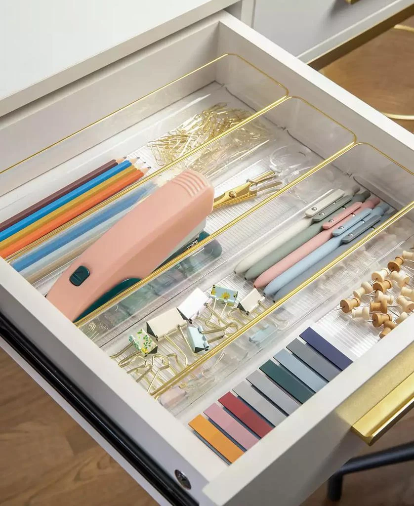 Kerry 8 Piece Plastic Stackable Office Desk Drawer Organizers, 9" x 3" 商品