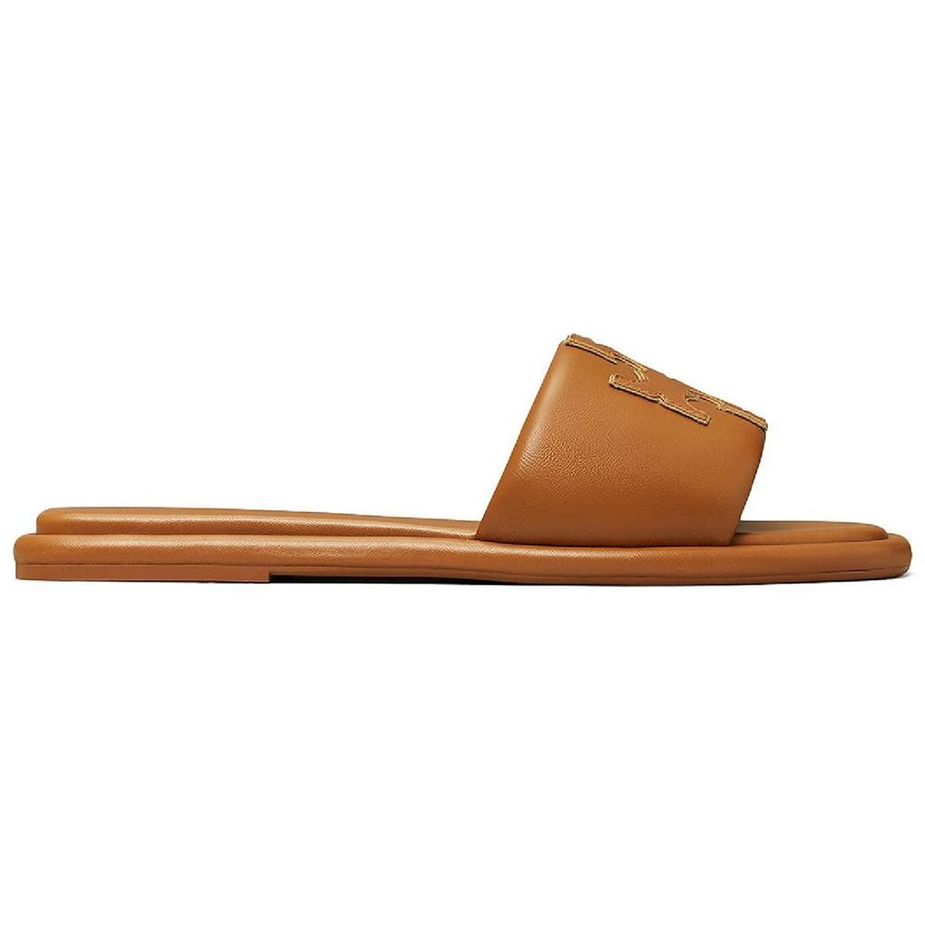 商品Tory Burch|Tory Burch Double T Sport Women's Leather Logo Flat Slide Sandals,价格¥860,第2张图片详细描述