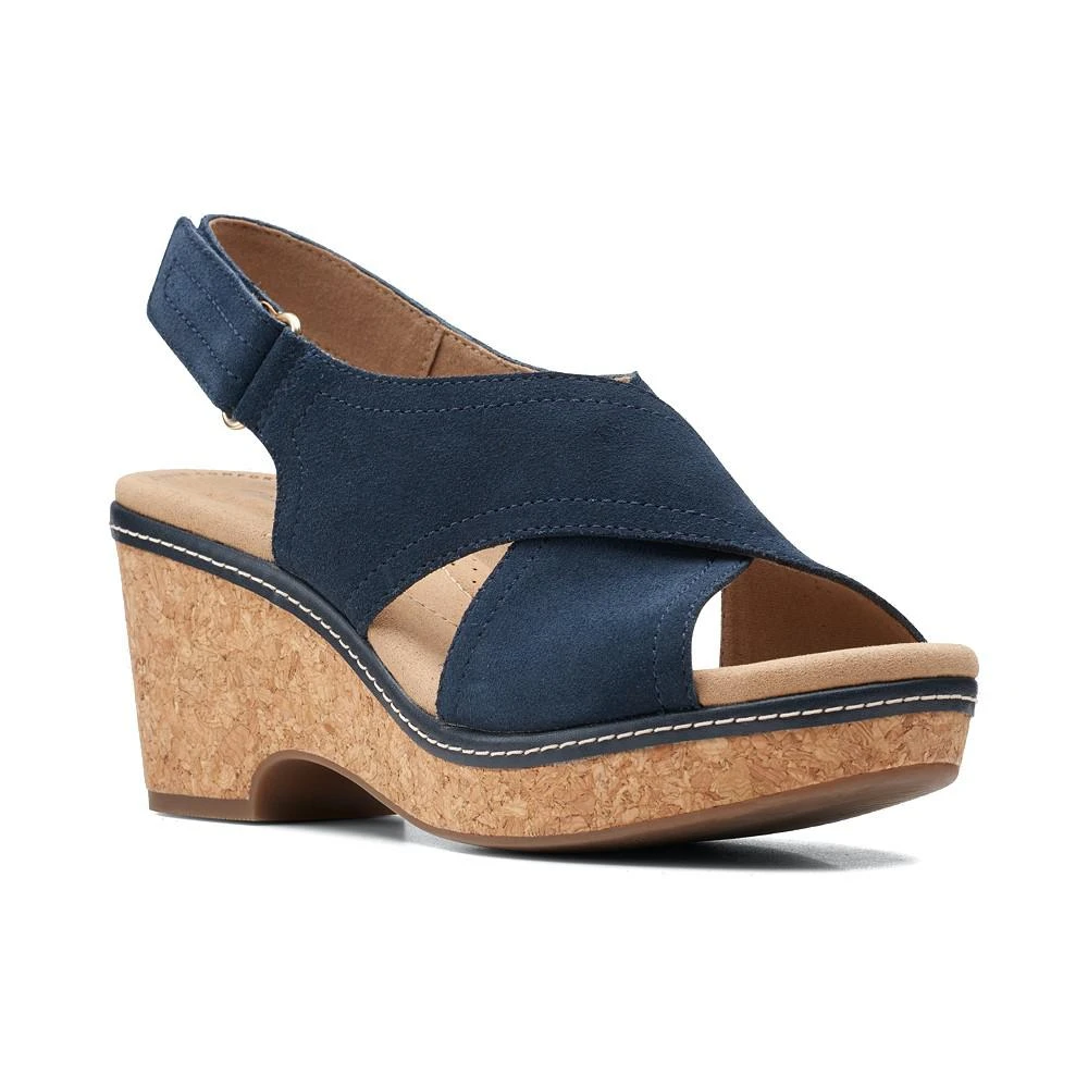 商品Clarks|Women's Giselle Cove Slingback Platform Wedge Sandals,价格¥741,第1张图片