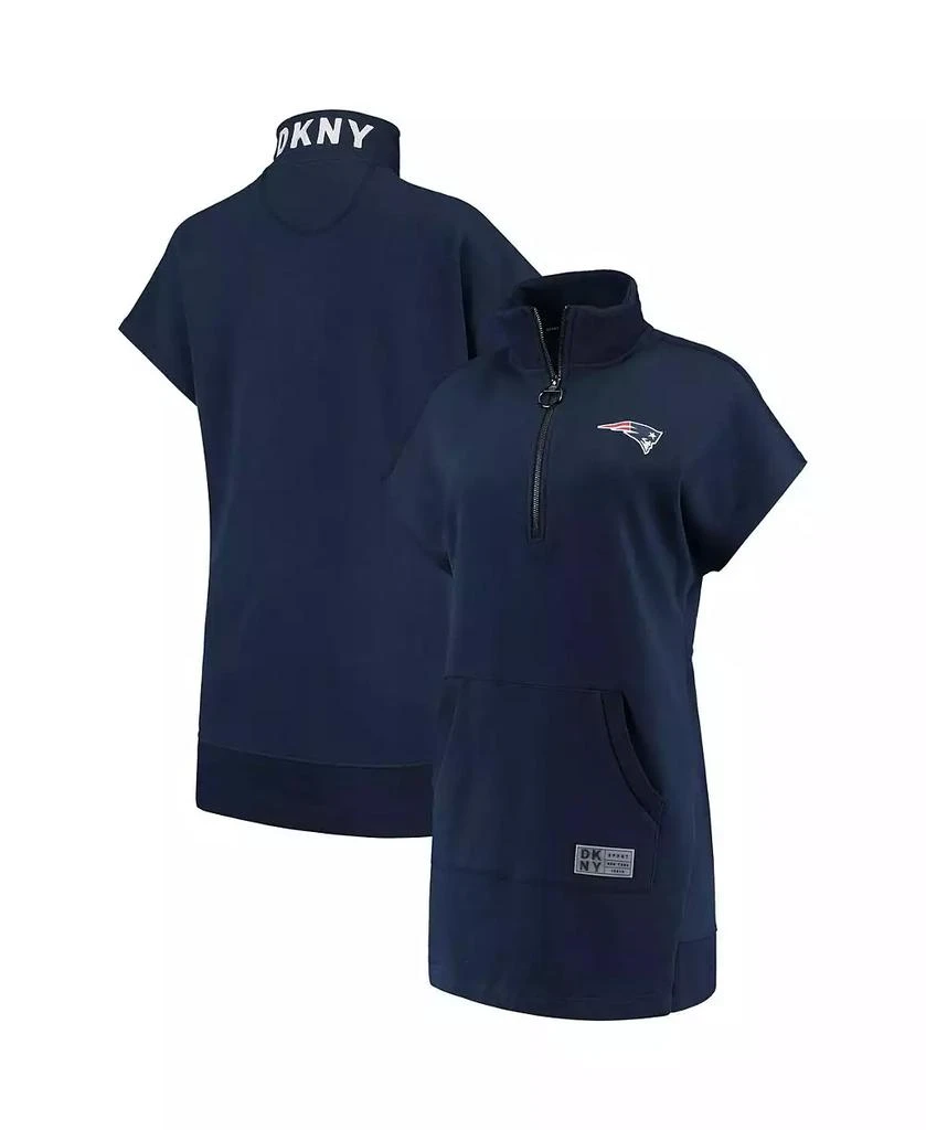 商品DKNY|Women's Navy New England Patriots Naomi Quarter-Zip Sneaker Dress,价格¥656,第1张图片