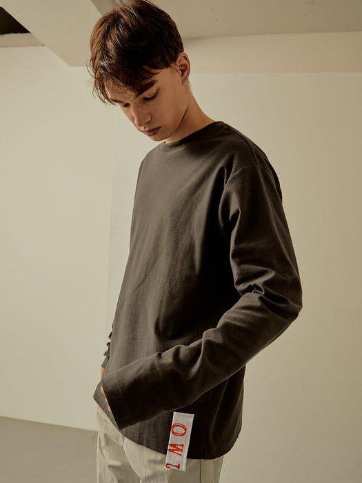 Point Long Sleeves T-shirt_Charcoal商品第2张图片规格展示