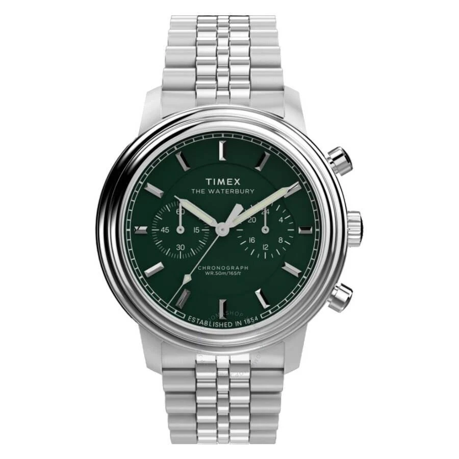 商品Timex|Waterbury Metropolitan Chronograph Quartz Green Dial Men's Watch TW2Y23600,价格¥1087,第1张图片