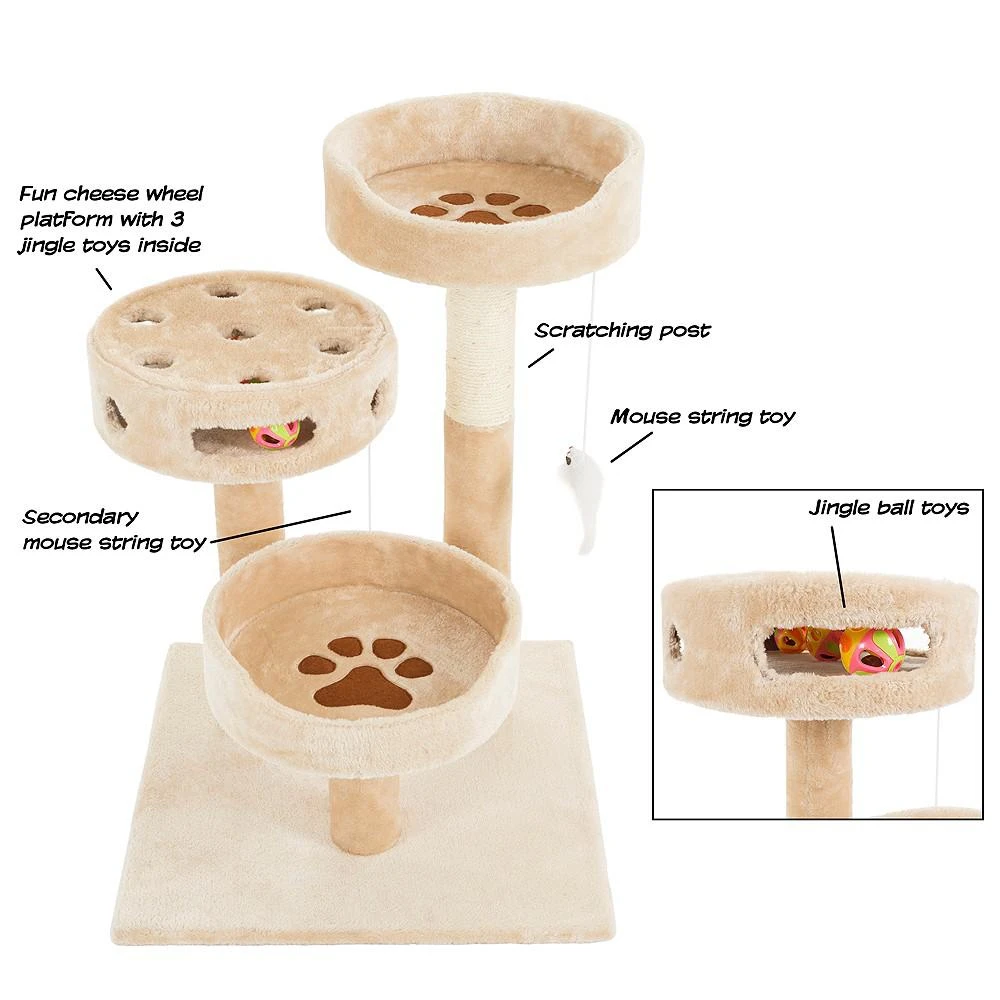 商品Trademark Global|Cat Tree 3 Tier By Petmaker,价格¥452,第2张图片详细描述