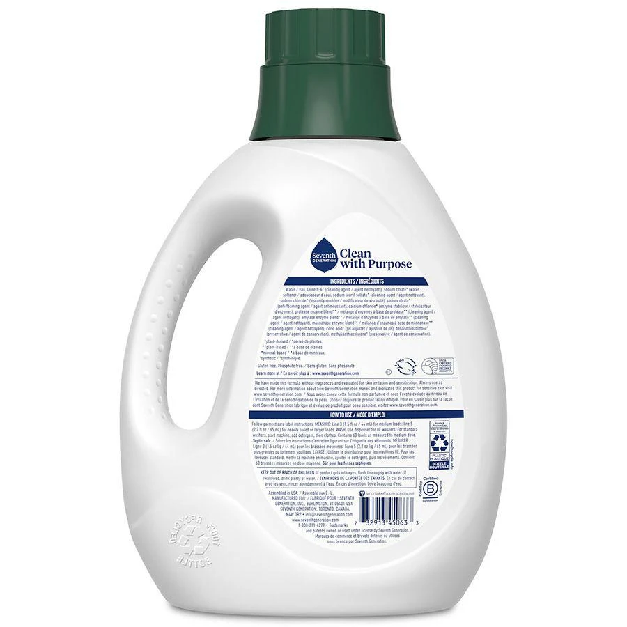 商品Seventh Generation|Liquid Laundry Detergent Free & Clear,价格¥93,第2张图片详细描述