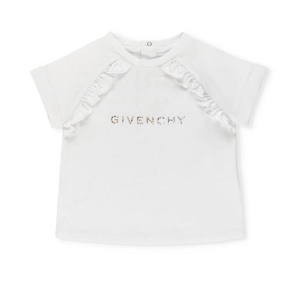 商品Givenchy|Givenchy Kids Logo Printed Ruffled Crewneck T-Shirt,价格¥473,第1张图片