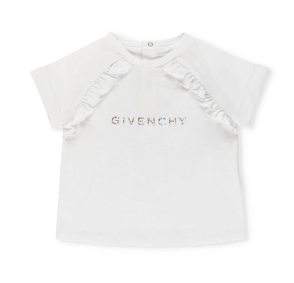 商品Givenchy|Givenchy Kids Logo Printed Ruffled Crewneck T-Shirt,价格¥469,第1张图片