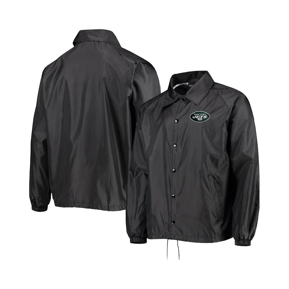 商品Dunbrooke|Men's Black New York Jets Coaches Classic Raglan Full-Snap Windbreaker Jacket,价格¥374,第1张图片