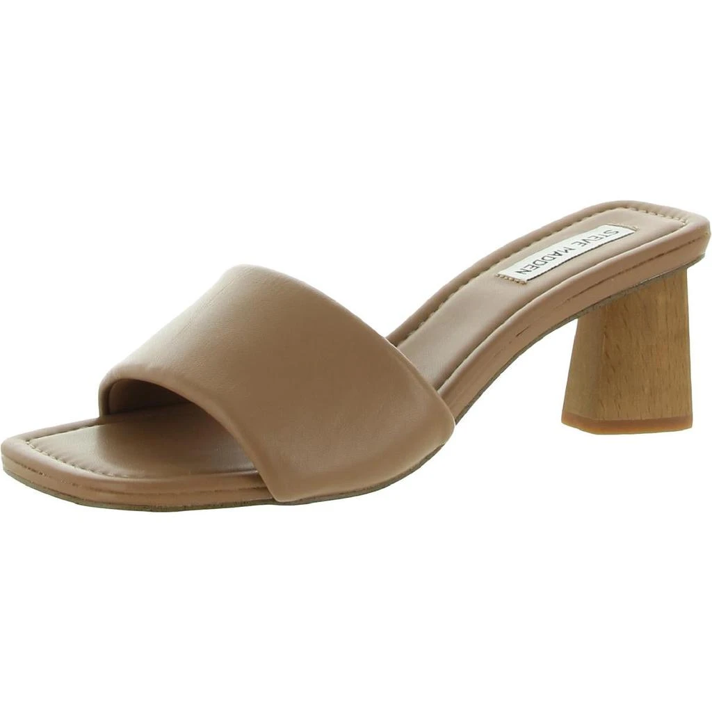 商品Steve Madden|Steve Madden Womens Saged Leather Slip On Slide Sandals,价格¥231,第1张图片