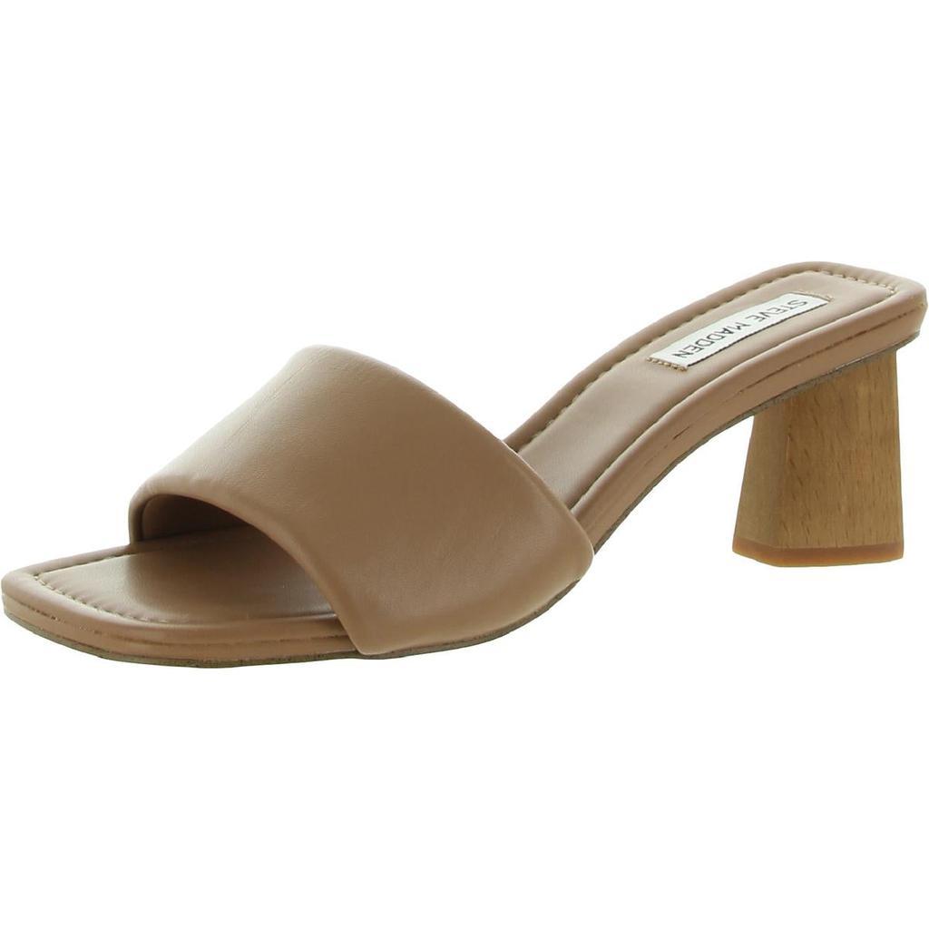商品Steve Madden|Steve Madden Womens Saged Leather Slip On Slide Sandals,价格¥585-¥585,第1张图片